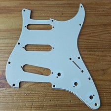 Vintage 90s Off White Worn Strat Style Pickguard Scratchplate 3 Ply 11 Hole #30