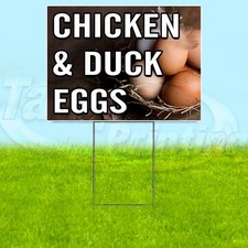 CHICKEN  DUCK EGGS 18x24 Yard Sign Plastic Corrugated WITH STAKE USA YS07889