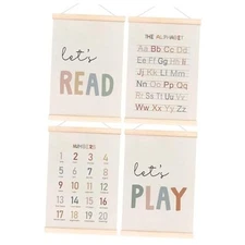 laveliabel Alphabet Numbers Poster Hanger Frame Set of 4, Alphabet ABC white-3