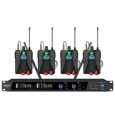 D Debra Audio PRO Mono ER-202 UHF Dual Channel, 4 Bodypack, Black