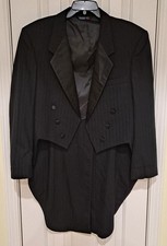 Vintage After Six Miami Vice Black Tailcoat Tuxedo Jacket Size 43S