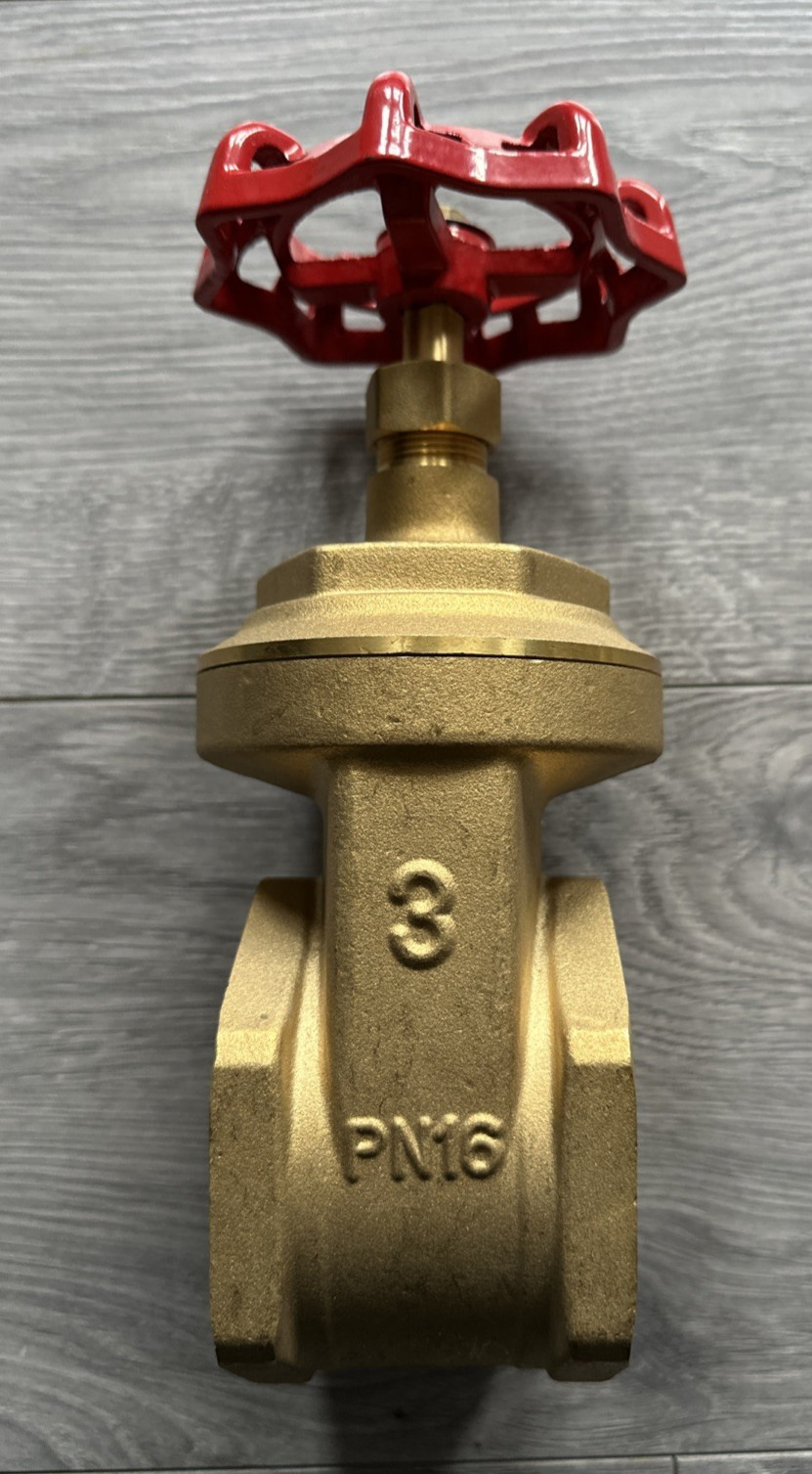 Mega Válvula de compuerta de latón de rosca hembra - 3" - 16 Bar - Tipo 201 - Nueva