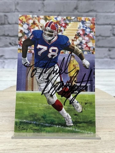 BUFFALO BILLS BRUCE SMITH #78 SIGNED GOAL LINE ART CARD HOF 2009 4X AFC CHAMPS