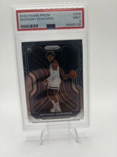 Panini 2020-21 Prizm Anthony Edwards Rookie Base #258 Timberwolves PSA 9