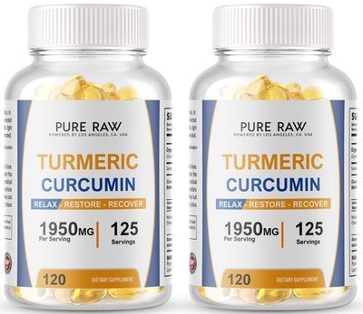 240 Softgels TURMERIC 95% CURCUMIN EXTRACT TUMERIC BLACK PEPPER ANTIOXIDANT BEST