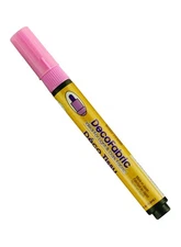 Marvy Pink Deco Fabric Marker 222-C-9, Fine Point Tip Permanent Textile Ink Pen