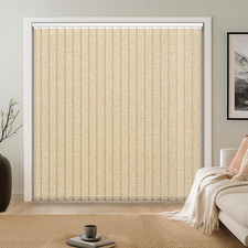 Beige Room Darkening Vertical Blind Slats for Sliding Doors Windows - 25 Pack