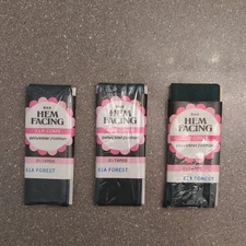 J&P Coats Lot of 3 Double Fold Bias Tape 2.5 Yards 2-1/2" Wide Forest Green 61A