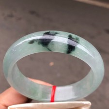 Certified Natural Grade AAA Ice Green Burmese Jade jadeite bracelet bangle 60MM