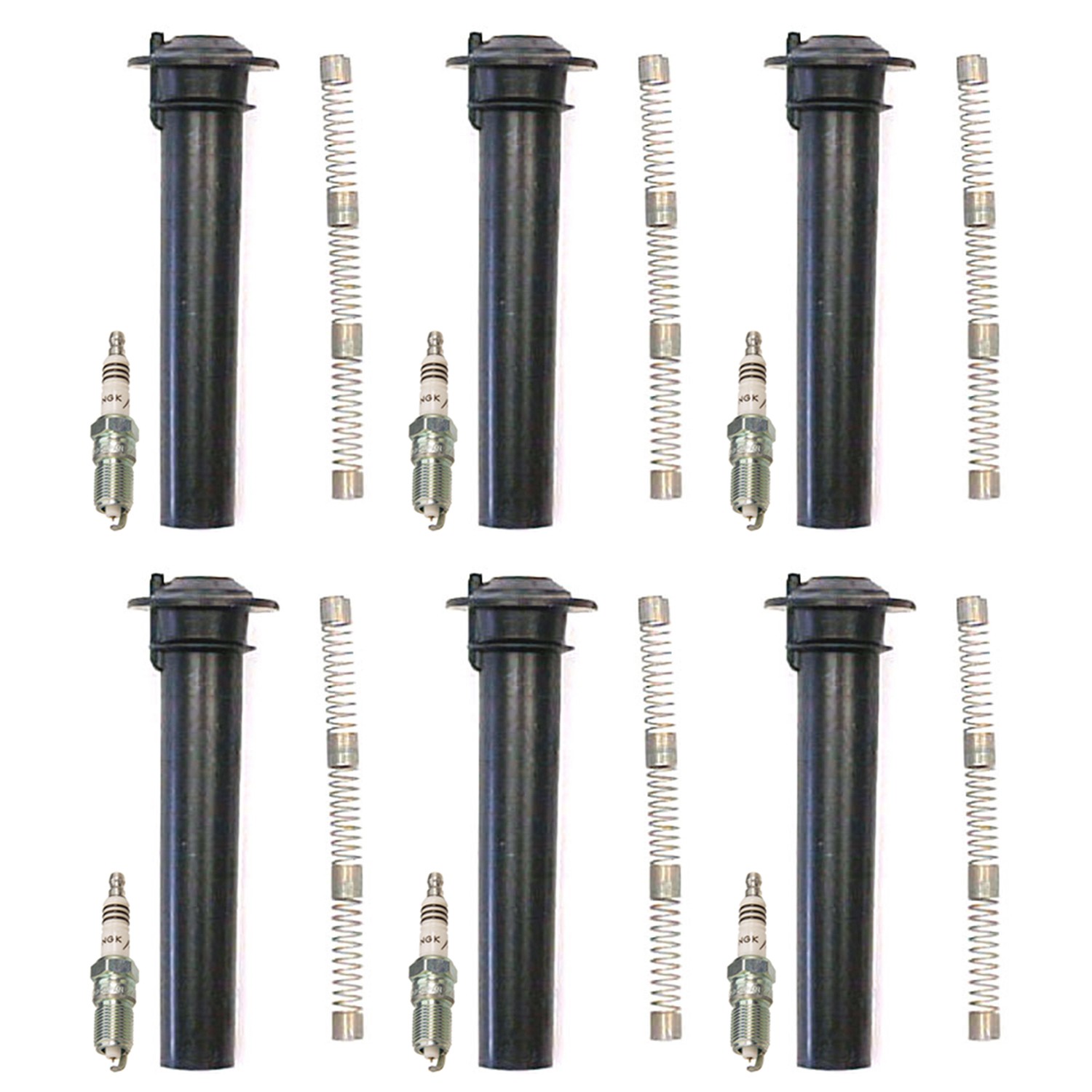 NGK 6 Iridium IX Spark Plugs  Denso Coil Boots Kit for Escape Freestyle 3.0L V6