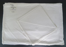 Set 4 tovaglioli tovagliette in lino bianco BM Jabara ogni punto orlo nuovi con etichetta