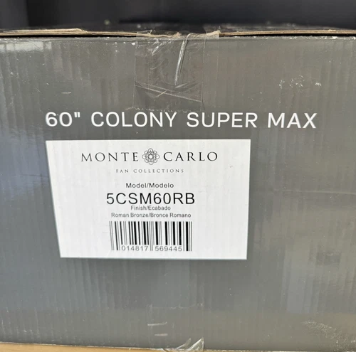Monte Carlo Colony Super Max 60" Indoor/Outdoor Roman Bronze  Fan 5CSM60RB - Picture 7 of 7