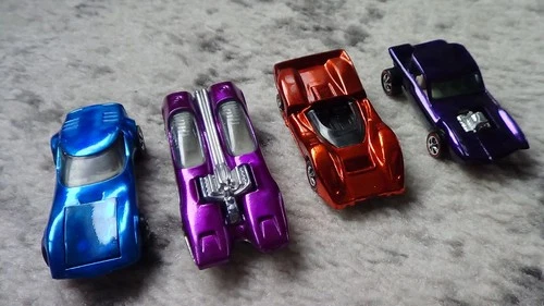 4 Hot Wheels Redlines *RESTORED* Torero, Splittin Image, McLaren M6A, and Python