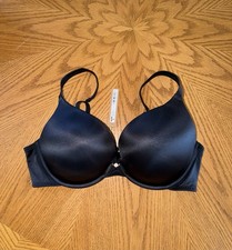 Skims Bra STRETCH SATIN PUSH UP BRA 40D Onyx Black NWT NEW