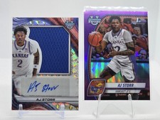 AJ Storr Jumbo Relic Auto 2024-25 Bowman U Best Geo + 1st Bowman Purple #d /399