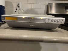 Sony ICF-CDK70 Under Cabinet 3 CD Player AM-FM Clock Radio No Remote Tested