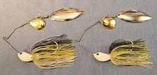2 ~Nories 3/4 oz Spinnerbait Deep Range Crystal S +Bend Arm CW-GS Golden Shiner