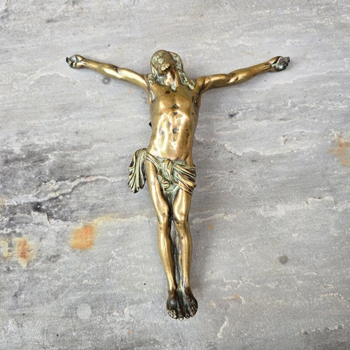 Antique Bronze Christ Corpus Christi 18th century Crucifix figure Fine Casting - Picture 12 of 13