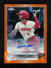 2022 Pro Debut Chrome Orange Lava Refractor 8/25 Warming Bernabel Auto 0o48