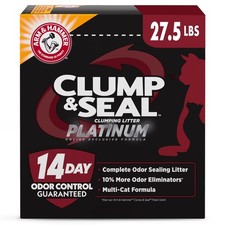 Clump  Seal Platinum, Odor Sealing Clumping Cat Litter, Multi-Cat, 27.5 lb