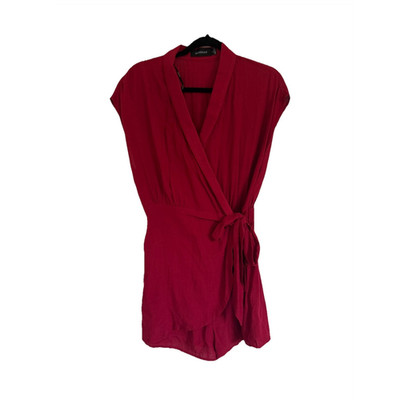 MINKPINK Red Sleeveless Wrap Romper Tie Waist V-Neck Women's Size S
