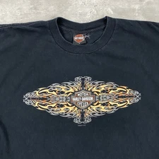 vintage 2004 HARLEY DAVIDSON t shirt L tribal tattoo eagle RACINE WI Y2K faded