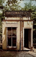 Hardware Store ~ Ed's Ghost Town near Bedford Indiana ~ vintage postcard