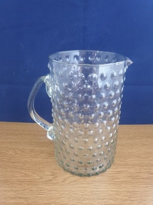 Schöne Vintage Klar Nagel Glas Kanne 
