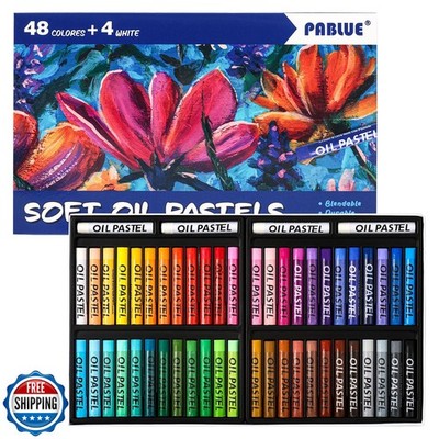 PABLUE Oil Pastels 48 Colors, Soft Oil Pastel Crayons for Drawing