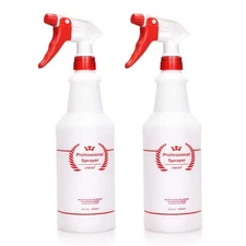 Plastic Spray Bottle 2 Pack 32 Oz All-Purpose Heavy Duty Spraying Bottles Lea...