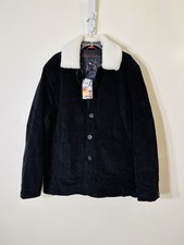 Giacca ranch Robert Graham pelliccia sintetica rimovibile velluto a coste nera nuova con etichetta taglia XL $328,00