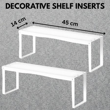 2x White Shelf Insert Cabinet Organiser | Adjustable Kitchen & Cupboard Shelves