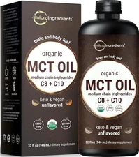 32fl oz Coconut MCT Oil C8/C10 for Coffee & Salad, Keto, Energy & Focus Booster