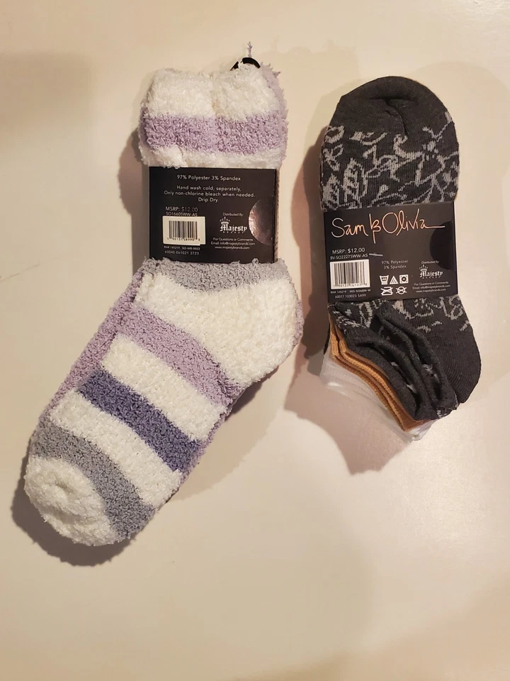 LOTE DE CALCETINES SAM & OLIVIA/2 PAQUETES NO SHOW Y ZAPATOS CÓMODOS TALLA 4-10 (9 PARES EN TOTAL) Foto 3 de 4