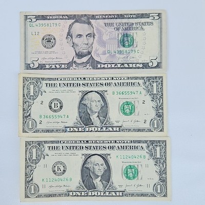 US Error Currency Lot (3 Notes) Gas Pump Odometer Stuck Digits & Over-Ink Errors