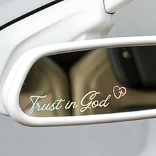 3X Rearview Mirror Decals, Automotive Vinyl Rear View-Trust in God Pastel 