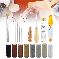 29Pcs Craft Punch Tools Kit Stitching Carving Working Sewing Needles CW