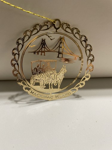 Mackinac Island Brass Ornament W/24k Gold Plating No Box