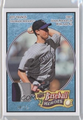 2008 Upper Deck Baseball Heroes Light Blue 8/25 Jeff Francis #55 Patch c1y