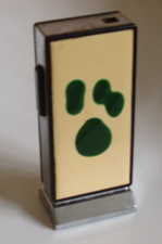 SAROME VINTAGE TABLE CIGARETTE LIGHTER CHROME SIDES & BASE ENAMELED FRONT & REAR