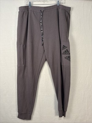 Adidas Men's Trace Grey/purple  Essential Brand Love Fleece Jogger 2XL K1311