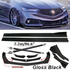 Front Bumper Lip Spoiler Side Skirt Body Kit Glossy FITS ACURA TLX SEDAN