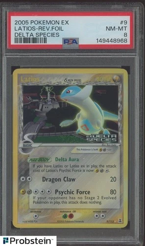 2005 Pokemon Ex Delta Species #9/113 Latios δ Reverse Holo Foil PSA 8 NM-MT