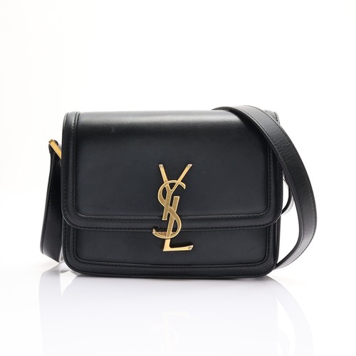 SAINT LAURENT Solferino Shoulder Bag Calfskin Black 634306