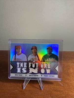 2012 Topps Triple Threads -Mike Trout, Bryce Harper #TTRC-12 Sepia /36 (MEM, RC)
