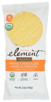 Element Organic White Chocolate Vanilla Orange Topped Rice Cakes 3.5 Oz