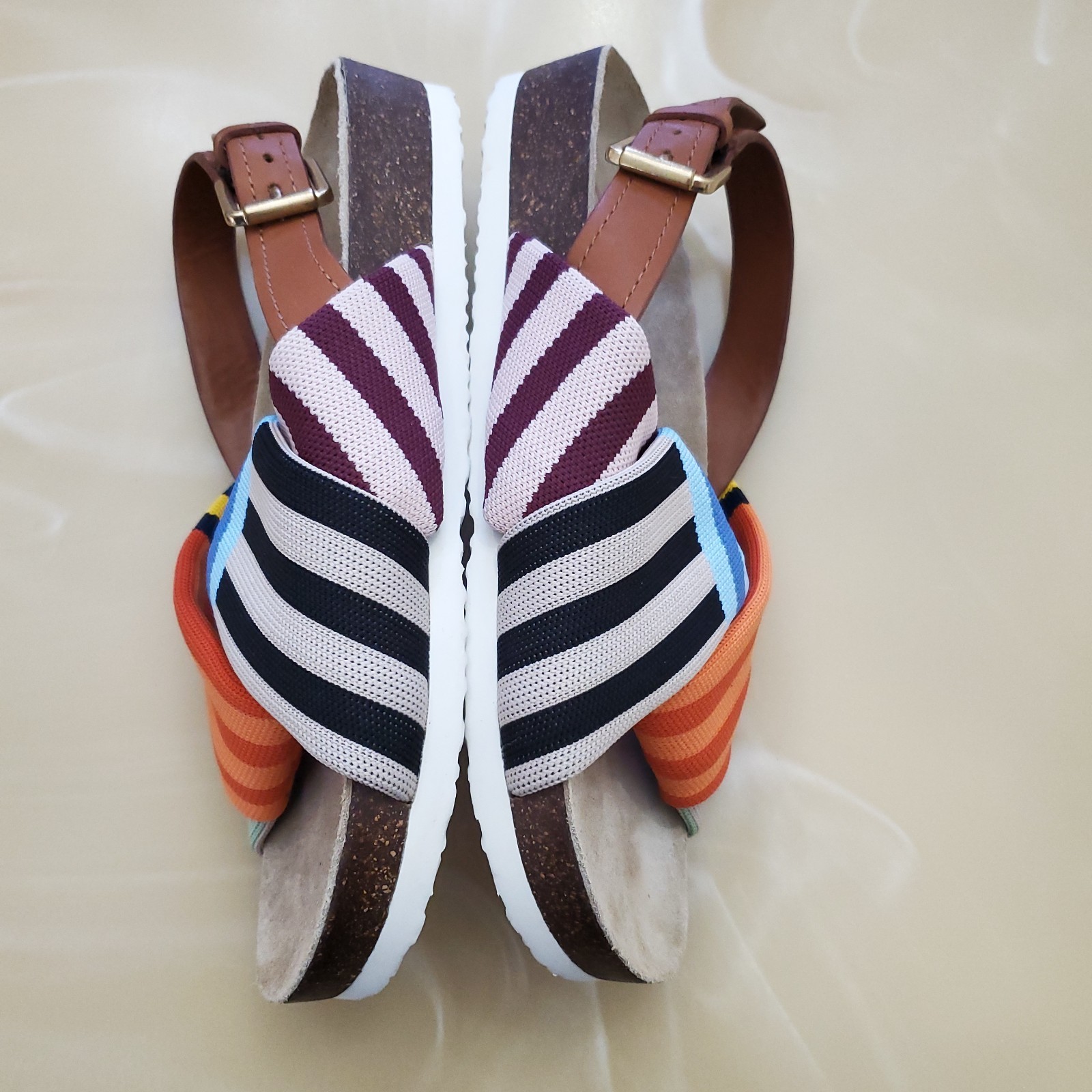 Tory Burch Corey Multi Patchwork Women's Stripe S… - image 9