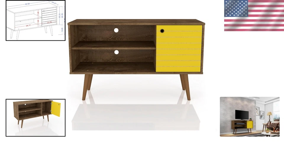 Liberty 43" Mid-Century Moderno Soporte de TV para Televisores de hasta 46" - Elegancia Rústica Foto 2 de 4