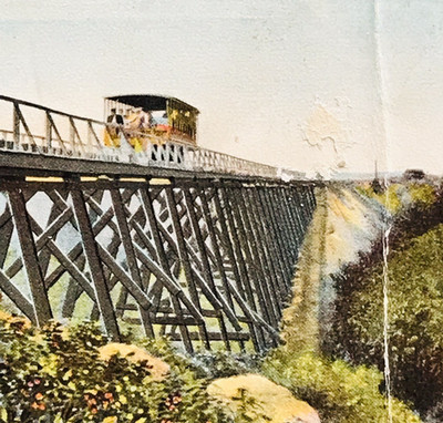 c1910 Mt Pisgah Trestle Switchback Railroad Mauch Chunk PA Postcard Roman's Dept
