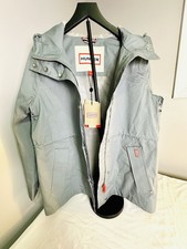 Hunter Women's Gray Hooded Full Zip Rain Jacket with Pockets Adela S/P